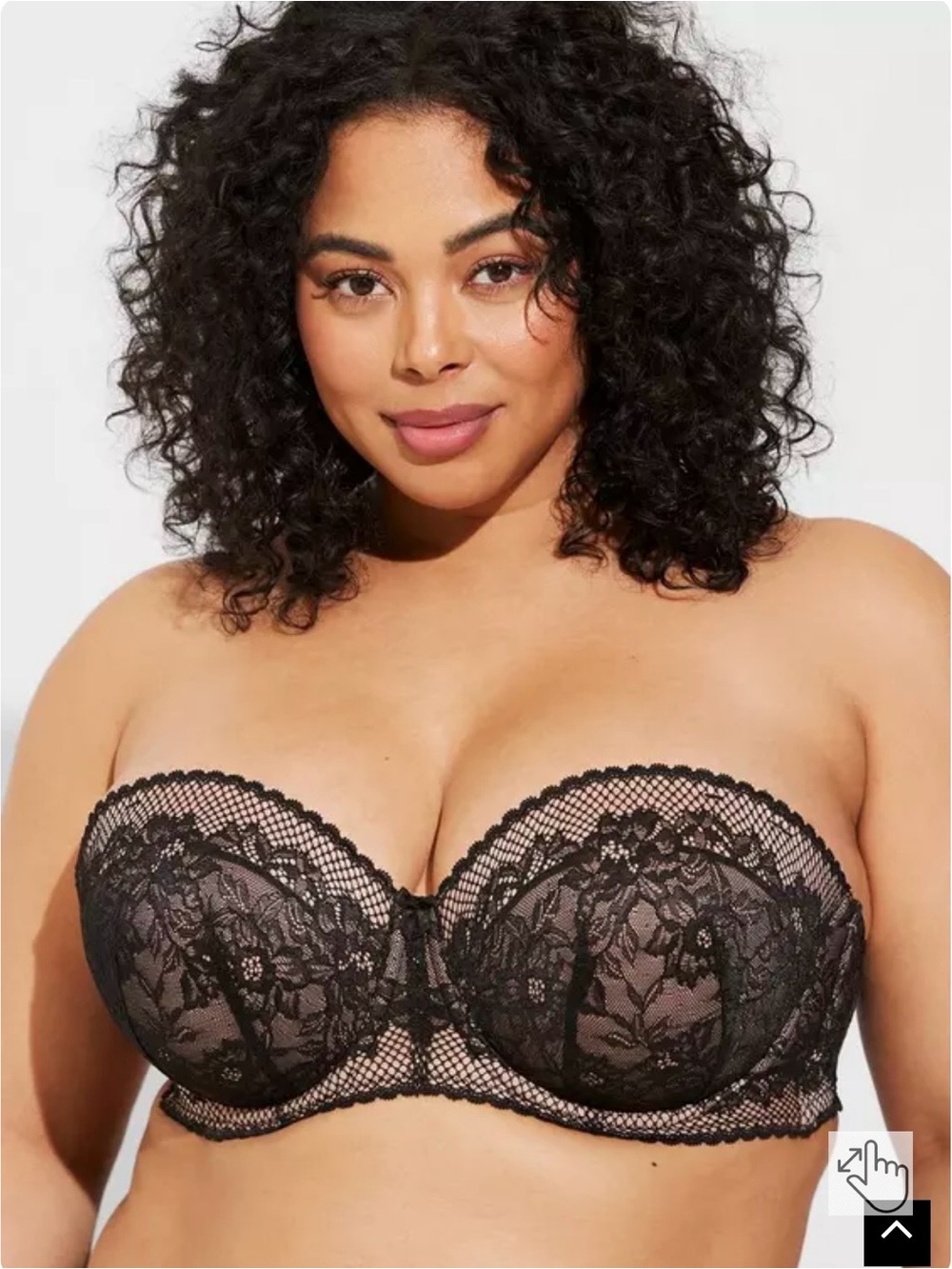 Torrid Strapless Push-Up Fleur Lace Straight Back Bra 40ddd